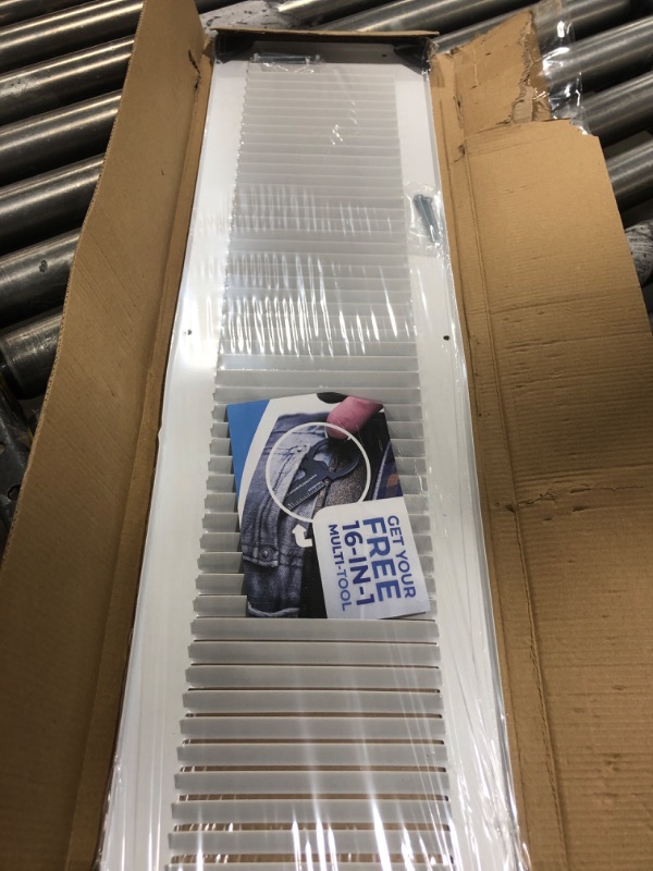 View 2 of Repa Market White Air Vent Cover 16" x 6" Inch (Outer Dimensions) - Steel Return Air Grilles - for Ceiling and Sidewall - HVAC - with Protection Screen (15.74'' x 5.90'' Inch)