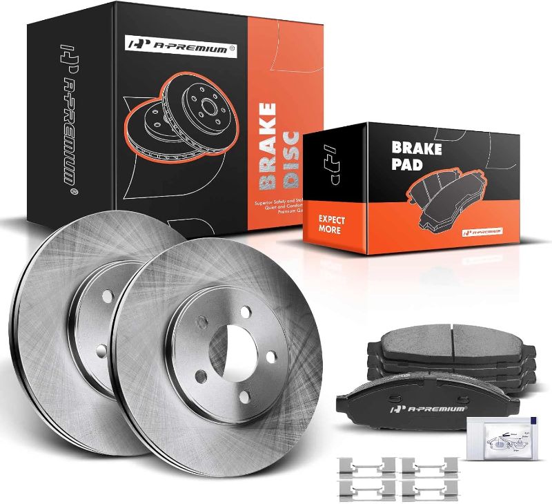 Photo 1 of A-Premium 12.01 in (305 mm) Front Vented Disc Brake Rotors + Ceramic Pads Kit Compatible with Select Ford and Lincoln Models