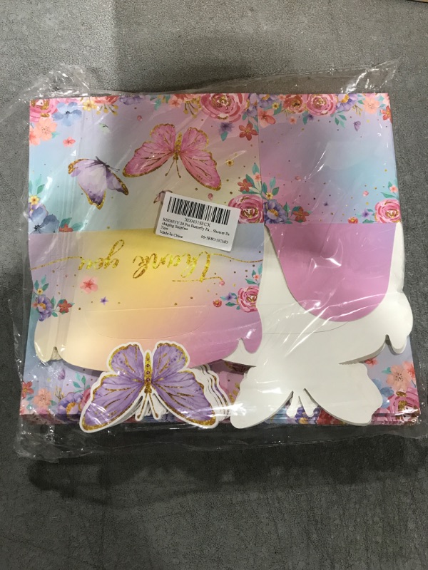 Photo 2 of KBDHYY 24 Pcs Butterfly Party Favor Treat Boxes, Butterfly Candy Goodie Gable Box, Pink and Purple Paper Gift Box for Birthday Party Butterfly Decorations Wedding Party Baby Shower Packaging Supplies