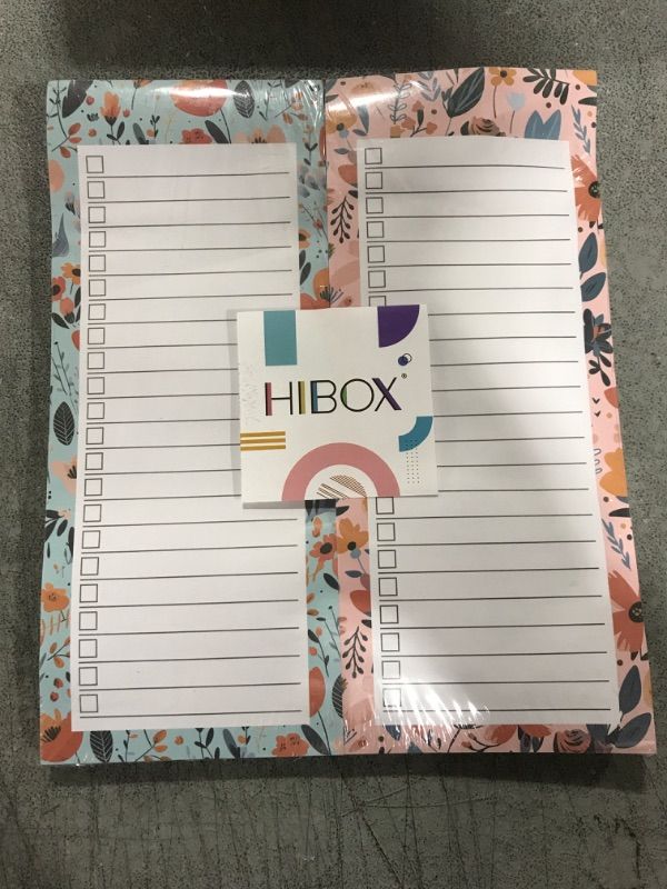 Photo 2 of HIBOX 4PCS Magnetic Notepads for Refrigerator, Notepads for Grocery List Shopping List To-Do List Reminders Floral Design 50 Sheets