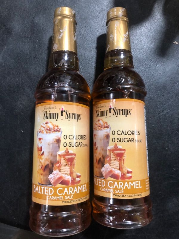 Photo 2 of 2 pack Jordans Skinny Syrups Jordan Skinny Syrup Sugar Free Salted Caramel,one 25.4 ounce bottle Salted Caramel 1.59 Pound (Pack of 2) BB 11/18/2024