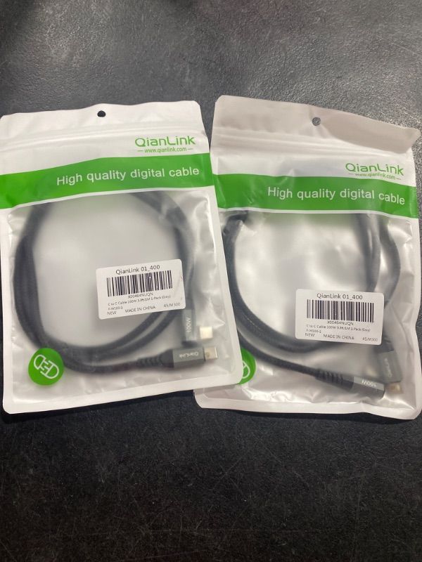 Photo 1 of 100W USB C to USB C Charger Cable, USBC to USBC Cable (3.3ft), Type C to Type C Fast Charging Right Angle for MacBook 13 15 M1 M2, iPad Pro 12.9/11/Air/Mini 6, iPhone 15 Pro max,Samsung S24 S23 2PK