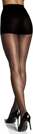 Photo 1 of Berkshire womens Sheer Backseam With Control Top Pantyhose, Fantasy Black, 3 4 US