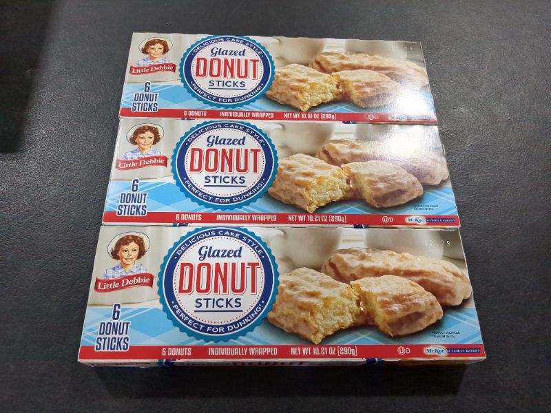 Photo 2 of Little Debbie Donut Sticks 6 Individually Wrapped Snack Cakes, 10 OZ Box 10 Ounce (Pack of 3), BB 10/30/2024