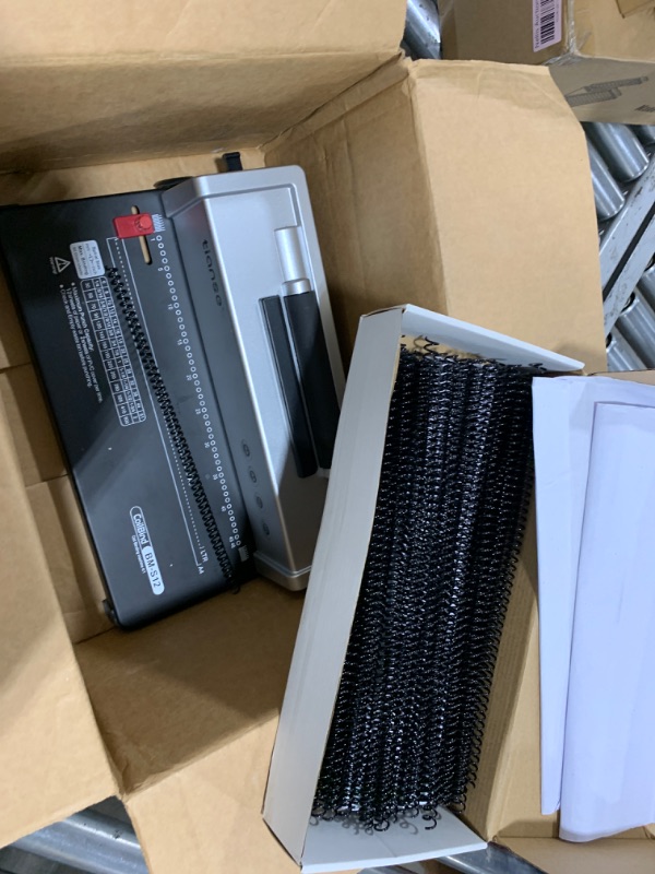 Photo 1 of TIANSE Binding Machine, Spiral Coil Binder Machine, Manual Book Maker Punch Binder with Electric Coil Inserter,Suit for Letter Size / A4 / A5 with 100pcs 5/16'' Plastic Coil Binding Spines & Plier