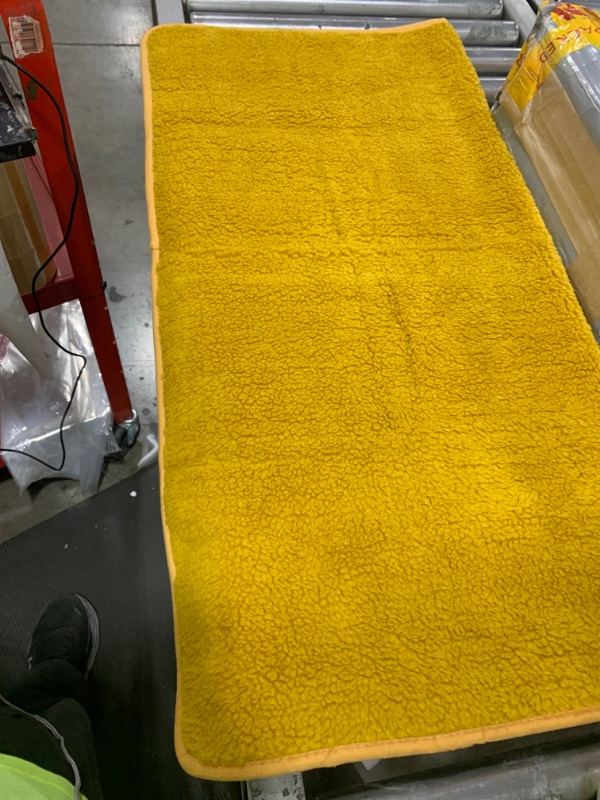 Photo 2 of  Solid Color Shag Area Rug 3 Feet  by 3 feetBright Yellow Shaggy Area Rugs for Livingroom