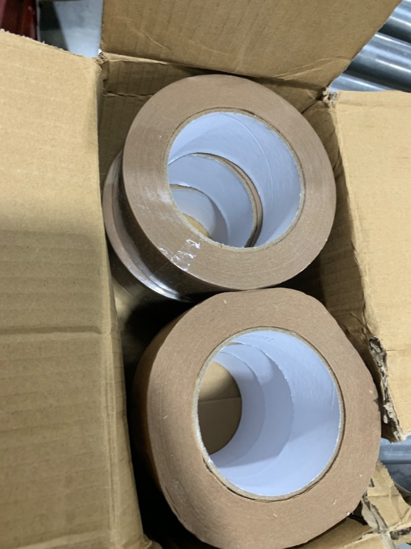 Photo 2 of Lichamp Brown Packing Tape, Kraft Paper Tape Brown Gummed Tape for Packing Boxes, Shipping Cardboard and Carton Sealing, 6 Rolls x 2 inch x 55 Yard x 7 mil, B206BN