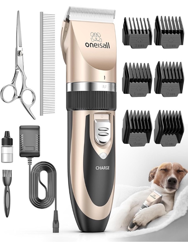 Photo 1 of oneisall Dog Shaver Clippers Low Noise Rechargeable Cordless Electric Quiet Hair Clippers Set for Dogs Cats Pets