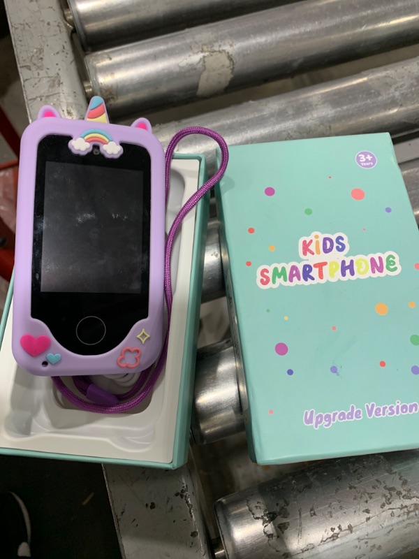 Photo 2 of Kids Smart Phone for Girls, Christmas Birthday Gifts for Girls Age 3-10 Kids Toys Cell Phone, 2.8" Touchscreen Toddler Learning Play Toy Phone with Dual Camera, Game, Music Player, 8G SD Card (Purple)