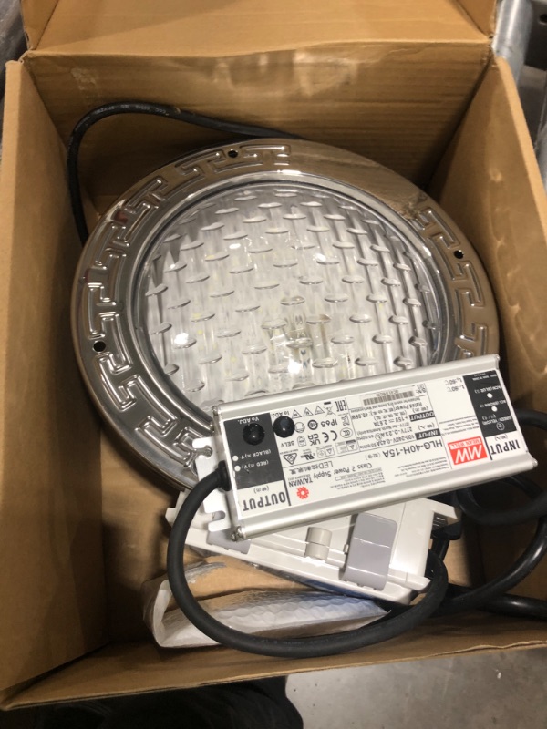 Photo 1 of HQUA PN01DC 120V AC Remote Control LED RGBW Color Change Inground Pool Light, 10 Inch 50W with 100 Feet Cord, UL Listed Transformer Included, Fit for 10" Large Wet Niches.