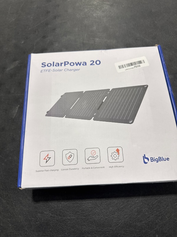 Photo 2 of [New Version] BigBlue 20W Solar Panel Charger with USB-A and USB-C Ports, Portable Solar Charger for Camping, Higher Efficiency, IP65 Waterproof, Compatible with Cellphones, Tablets, Power Bank etc.