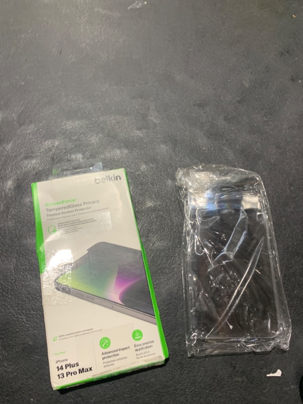 Photo 2 of Belkin Tempered Glass iPhone 13 Pro Max Screen Protector - Easy Application with Installation Guide Tray - Crystal Clear Tempered Glass Screen Protector with AntiMicrobial-Treated Display
