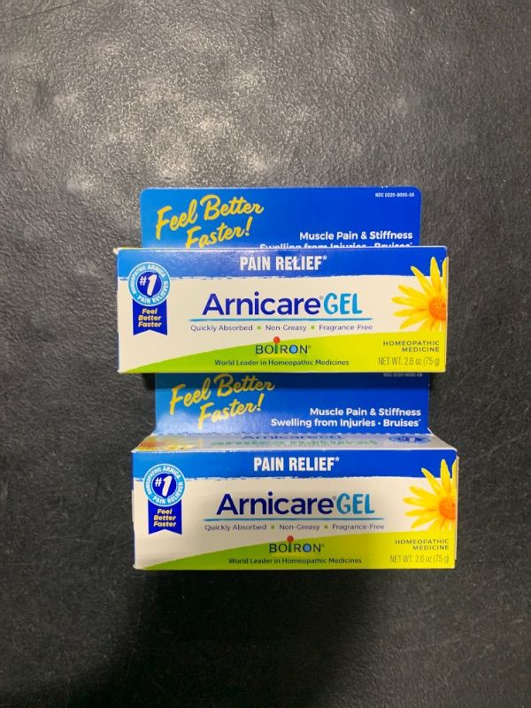 Photo 2 of 2 PACK -Boiron Arnicare Gel for Relief of Joint Pain, Muscle Pain, Muscle Soreness, and Swelling from Bruises or Injury Non-greasy and Fragrance-Free - 2.6 oz - EXP 12/2024