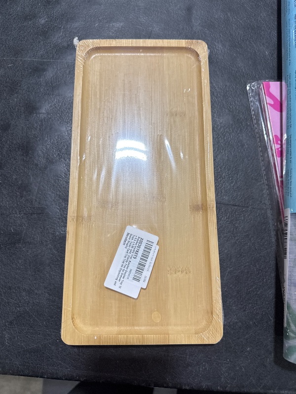 Photo 2 of Bamboo Vantity Tray, Bamboo Counter Tray 11.8L x 5.5W x 0.55H Inch, Vantity Tray for Dresser Tops, Toilet Tank Top Tray for Organizing and Decor Display