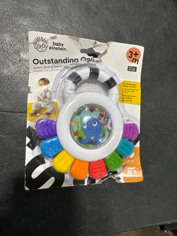 Photo 2 of Baby Einstein Outstanding Opus The Octopus Sensory Rattle & Teether Multi-Use Toy, BPA Free & Chillable, 3 Months & up, Multicolored