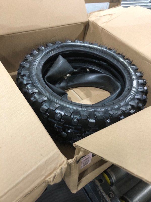 Photo 2 of (2 Set) 2.5-10" Off-Road Tire and Inner Tube Set - Dirt Bike Tire with 10-Inch Rim and 2.5/2.75-10 Dirt Bike Inner Tube Heavy Duty Replacement with Honda CRF50/XR50, Suzuki DRZ70/JR50 and Yamaha PW50