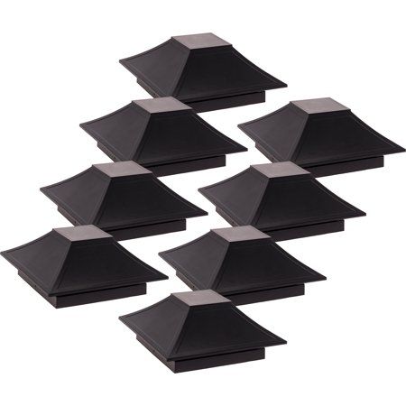 Photo 1 of GreenLighting 8 Pack Modern Minka Post Cap Cover for 4x4 Nominal Wood Posts (Black)
