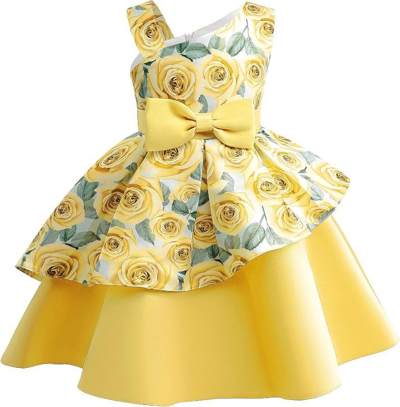 Photo 1 of 120 - CMMCHAAH Girls Flower Dresses Toddler Pageant Party Easter Floral Print Dress