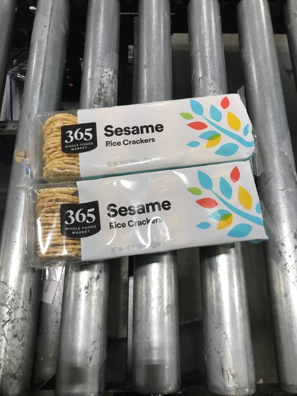 Photo 2 of 365 by Whole Foods Market, Sesame Rice Crackers, 3.57 Ounce (Pack of 3) Sesame 3.57 Ounce (Pack of 3) best by sep 12 2024