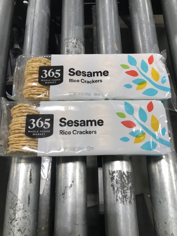 Photo 2 of 365 by Whole Foods Market, Sesame Rice Crackers, 3.57 Ounce (Pack of 3) Sesame 3.57 Ounce (Pack of 3)