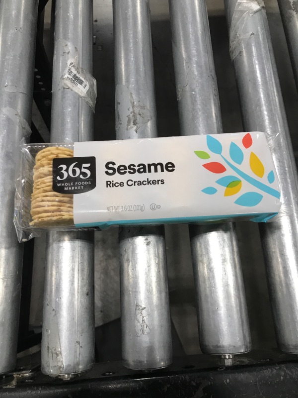 Photo 2 of 365 by Whole Foods Market, Sesame Rice Crackers, 3.57 Ounce (Pack of 3) Sesame 3.57 Ounce (Pack of 3) exp sep 12 2024