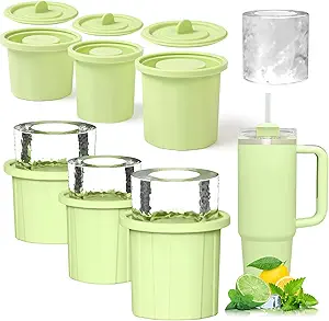 Photo 1 of ALOOF Ice Cube Tray 20-40 Oz Compatible with Stanley Cup, Separate 3 Pcs Silicone Ice Cube Tray for Coffee, Juice, Whiskey, Cocktail, for Stanley Cups Accessories 40 Oz - Green