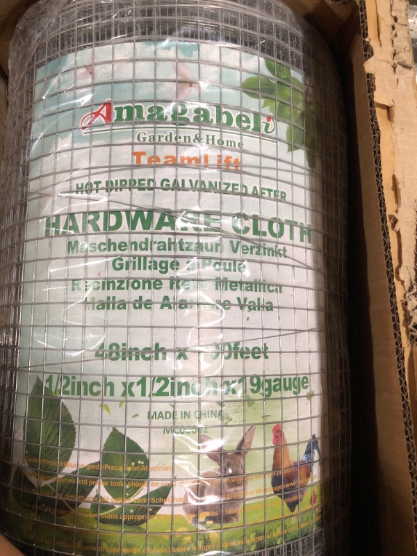 Photo 2 of AMAGABELI GARDEN & HOME Hardware Cloth 1/4 Inch 48in x 100ft 23gauge Galvanized After Welding Fence Mesh Roll Plant Supports Poultry Netting Chicken Wire Snake Fence Gopher Racoons Gutter Guard JW004

