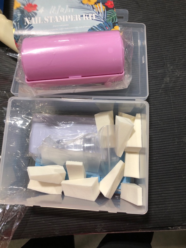Photo 1 of 33Pcs Nail Stamper Kit with 20Pcs Nail Art Stamping Template Image Plates and 10 Pcs Gradient Nails Soft Sponges 1 Pcs Stamper Scraper Set and Storage Bag Nail Templates and Stamper Remove Oil Tool https://a.co/d/hpVSlJ3