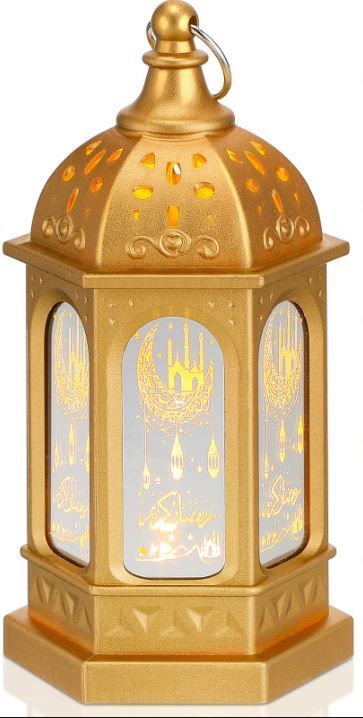 Photo 1 of 5in Ramadan Candle Lantern Led Eid Mubarak Lantern Ramadan Mubarak Lanterns Decorative Moon Star Ramadan Kareem Lights Led Vintage Decorative Hanging Lantern for Home Party Decor