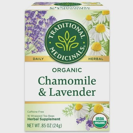 Photo 1 of (6 Pack) Traditional Medicinals Organic Chamomile with Lavender Herbal Tea - Caffeine Free 16 Bags