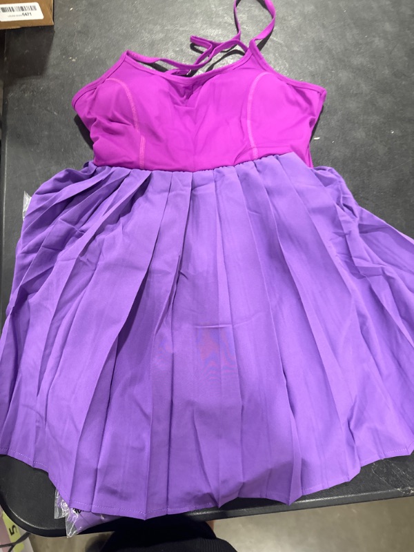 Photo 1 of Aurgelmir Women's Tennis Dress Built in Shorts & Bra Adjustable Straps Workout Dress Golf Athletic Dresses