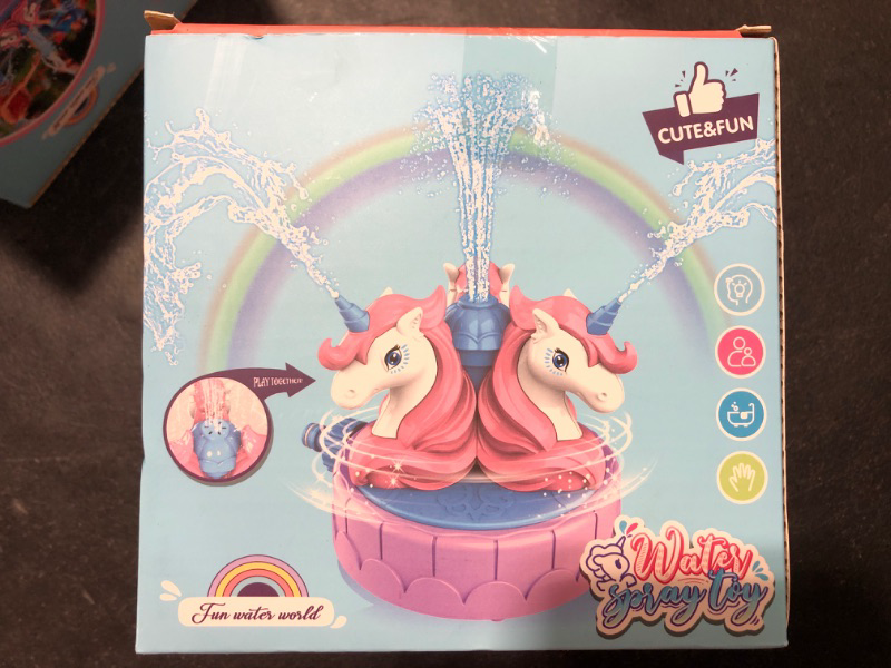 Photo 2 of Sprinkler for Kids Outdoor Water Toys: Backyard Spinning Unicorn Toddler Sprinkler Toy - Summer Outside Toys Attaches to Garden Hose Splashing Fun Toys for 3 4 5 6 7 8 Year Old Boys Girls Gifts