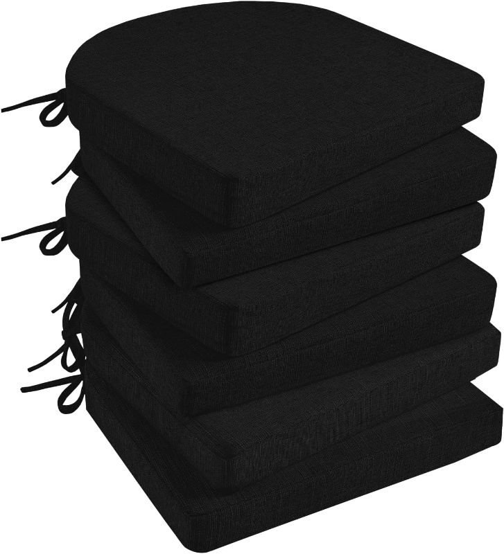 Photo 1 of 
Basic Beyond Chair Cushions for Dining Chairs 6 Pack, Memory Foam Chair Cushion with Ties and Non Slip Backing, 16 x 16 inches Chair Pads for Dining...