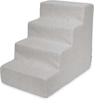 Photo 1 of Best Pet Supplies Foam Pet Steps for Small Dogs and Cats, Portable Ramp Stairs for Couch, Sofa, and High Bed Climbing, Non-Slip Balanced Indoor Step Support, Paw Safe - Sand, 4-Step (H: 18")