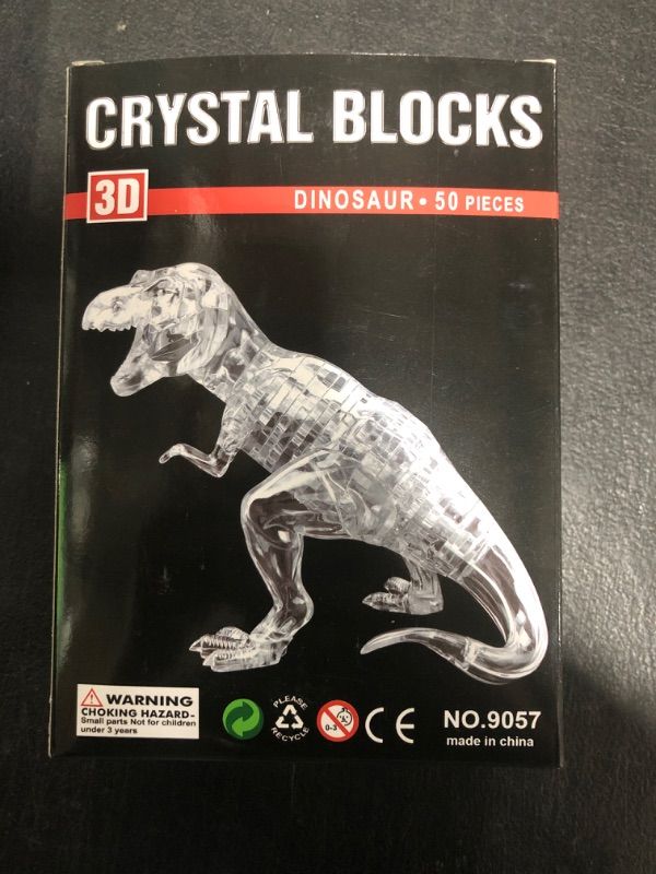 Photo 2 of 3D Crystal Puzzle, T-REX Dinosaurs 3D Puzzles for Adults with LED and Gift Boxes for Great Christmas Birthday Wedding New Year Gifts