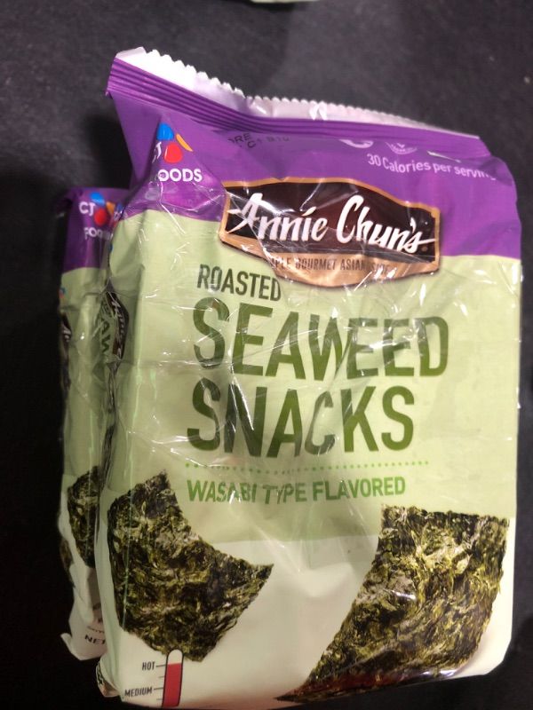 Photo 2 of 2 PACK Annie Chun's Seaweed Snacks, Wasabi, Roasted - 0.35 oz