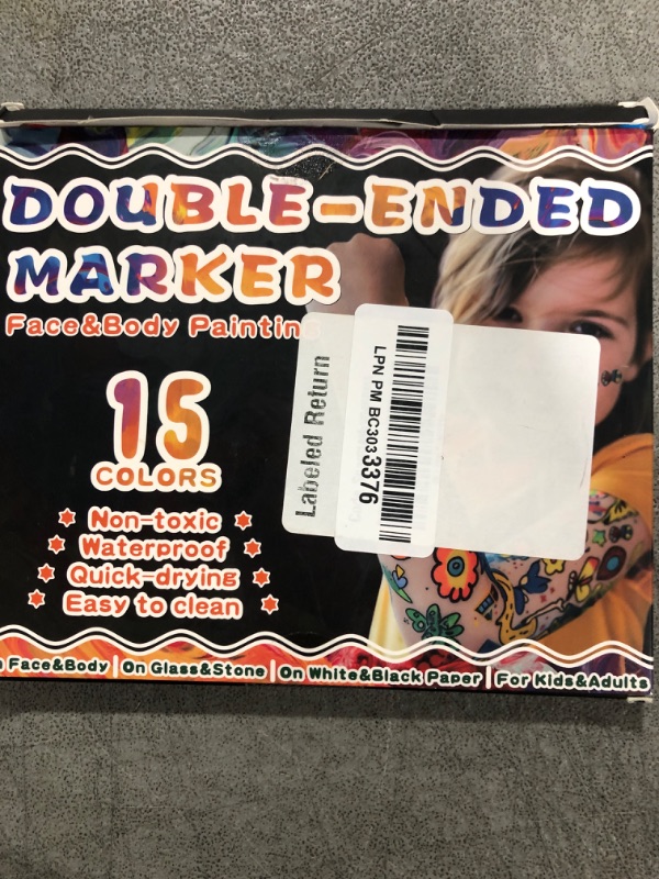 Photo 1 of ThEast 15 Colors Halloween Face Painting Markers, Dual Tip Temporary Tattoo Markers for Skin, Washable Face Body Painting Kit for Kids, Halloween Makeup Party Favors