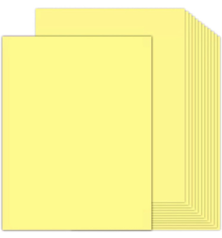 Photo 1 of 100 Sheets Yellow Cardstock 8.5 x 11 Thick Paper, Goefun 80lb Card Stock Printer Paper for Invitations, Menus, Wedding, DIY Cards