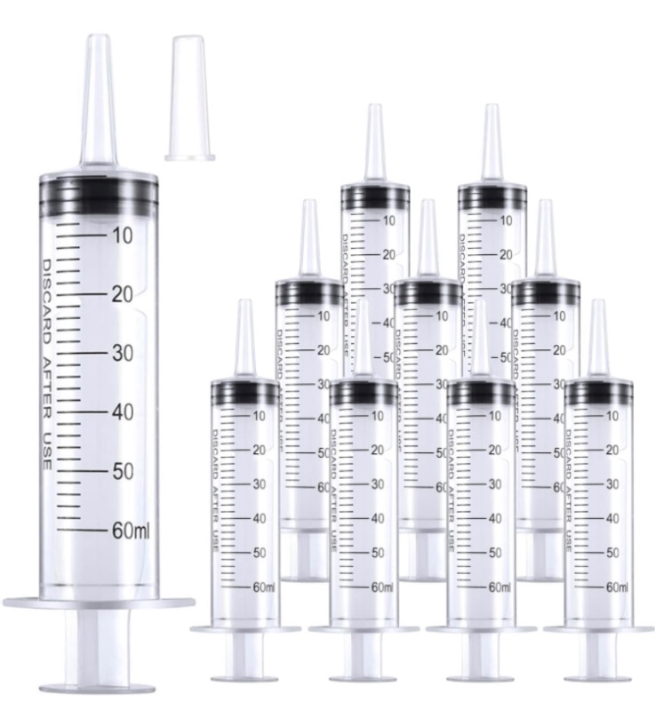 Photo 1 of 10 Pack 60ml/cc Plastic Syringe Large Syringes Tools Catheter Tip individually sealed with Measurement