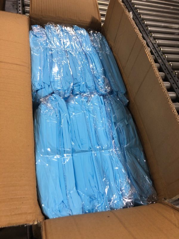 Photo 1 of (150 pc // 10 Pack) Aprons Blue Non Surgical Level 1 Thumb Loop Medical Gown Polyethylene ~15 Pcs/bag, One Size