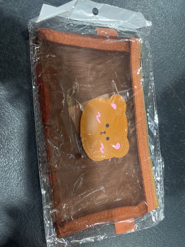 Photo 2 of Bear Pencil Case Brown Cheap Pencil Case Kawaii Stationary, Hollow out Pencil Pouch School Pencil Box Cosmetic Pouch Cute Pencil Cases for Gift