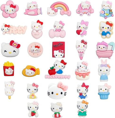 Photo 1 of 28 PCS Cute 2.5D Resin Shoe Charms Cartoon Kawaii Animal Pink Shoe Charms, Shoe Decoration for Girls Women Party Favors Gifts
