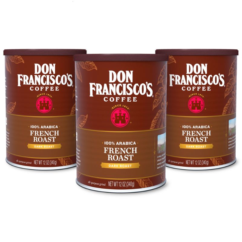 Photo 1 of (3 Pack) Don Francisco's Coffee French Ground Coffee, Dark Roast, 12 Oz -- EXP 17 SEP 2025
