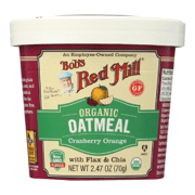 Photo 1 of (Price/Case)Bob S Red Mill Organic Gluten Free Orange Cranberry Oatmeal Cup 2.47 Ounce Cup - 12 per Case Best By September 16 2024
