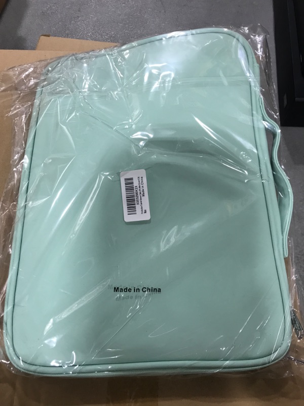 Photo 2 of 12.9 Tablet Sleeve Carrying Case, Padded Travel Pouch Bag for iPad Pro 13-in (M4), iPad Air 13-in (M2), Surface Pro 9/8, 12.4 Galaxy Tab S9+/S8+ (PU-Mint Green12.9) Mint Green 12.9