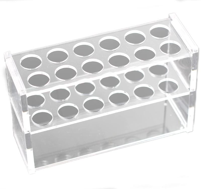 Photo 1 of 12 Sockets Clear Acrylic Test Tube Rack for 10ML Test Tubes 4 Pack
