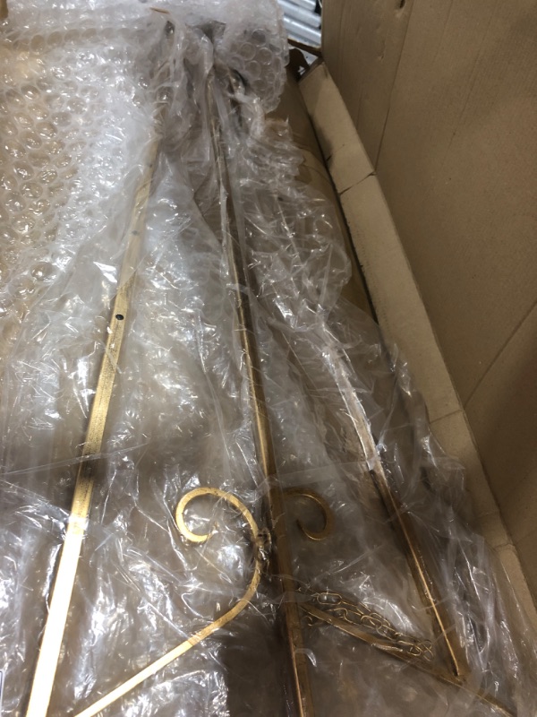 Photo 1 of Deco 79 Metal Scroll Large Free Standing Adjustable Display Stand Easel with Chain Support, 22" x 21" x 46", Gold Gold 22" x 21" x 46"