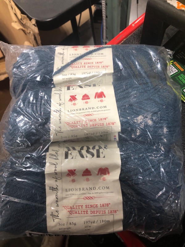 Photo 2 of (3 Pack) Lion Brand Yarn Wool-Ease Yarn, Denim