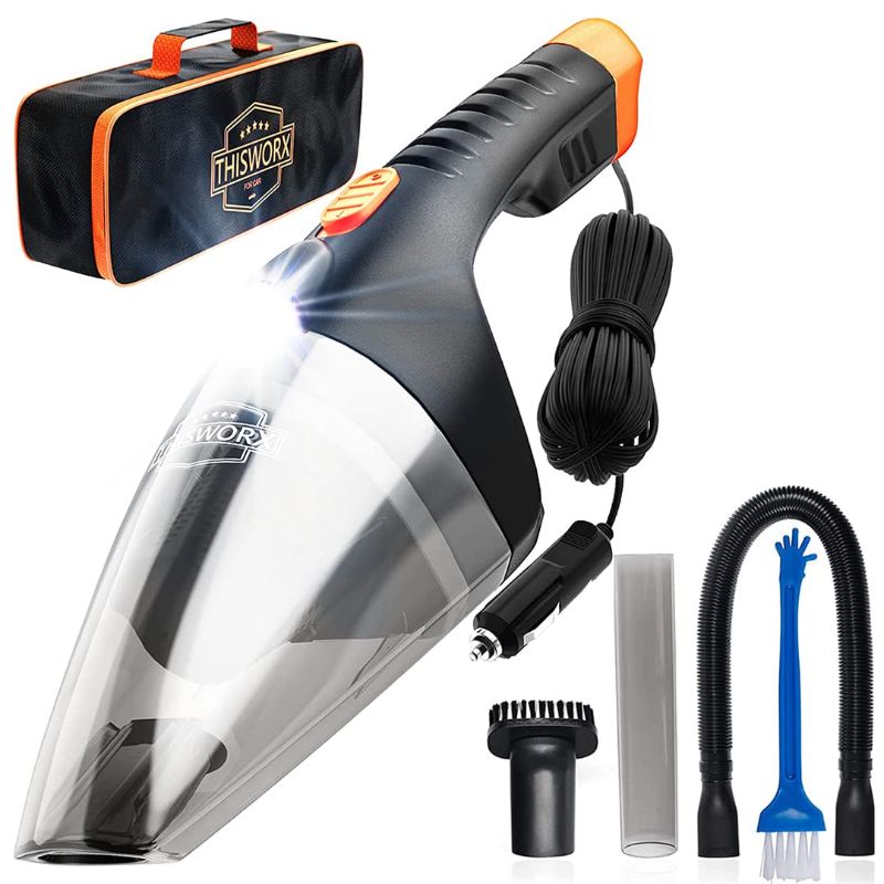 Photo 2 of ThisWorx Car Vacuum Cleaner 2.0 - Portable Handheld Mini Vacuum Cleaner W/ 16ft Cord, Bag, & Attachments - Small Vacuum for Car, RV, Boats, Travel - Car Accessories