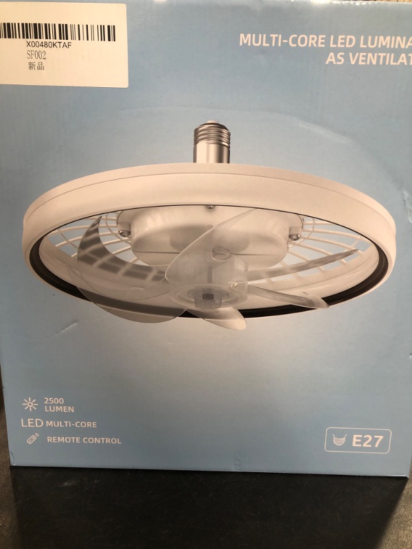 Photo 2 of E26 Screw In Socket Fan Light - 13 Inch Flush Mount Ceiling Fans with Lights and Remote, 3 Colors Led Smooth Dimming, 4 Speeds, Ceiling Fan with Light for Bedroom/Living Room/Garage/Kitchen-White